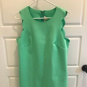 Green Scalloped J Crew Dress